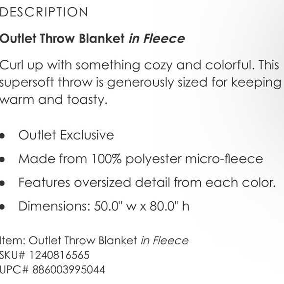 Vera Bradley Palm Floral Outlet Throw Blanket
in Fleece nwt - Picture 4 of 8